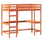 vidaXL Loft Bed without Mattress Wax Brown 90x190 cm Single Solid Wood Pine