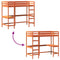 vidaXL Loft Bed without Mattress Wax Brown 90x190 cm Single Solid Wood Pine