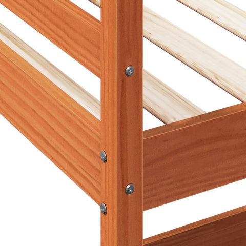 vidaXL Loft Bed without Mattress Wax Brown 90x190 cm Single Solid Wood Pine