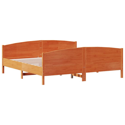 vidaXL Bed Frame without Mattress Wax Brown 200x200 cm Solid Wood Pine