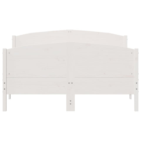 vidaXL Bed Frame without Mattress White 150x200 cm King Size Solid Wood Pine