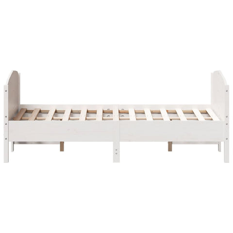 vidaXL Bed Frame without Mattress White 150x200 cm King Size Solid Wood Pine