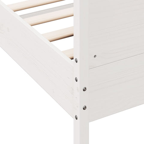 vidaXL Bed Frame without Mattress White 150x200 cm King Size Solid Wood Pine