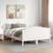 vidaXL Bed Frame without Mattress White 150x200 cm King Size Solid Wood Pine