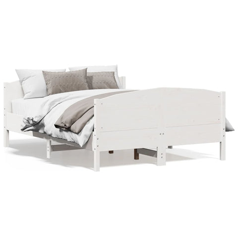 vidaXL Bed Frame without Mattress White 140x190 cm Solid Wood Pine