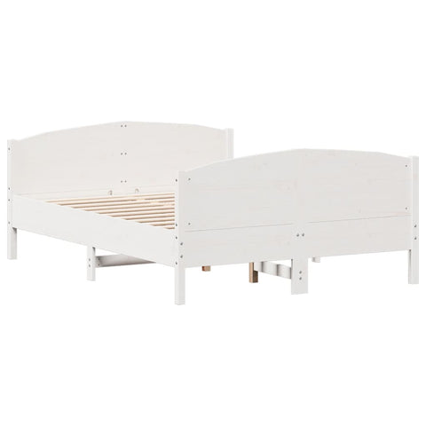 vidaXL Bed Frame without Mattress White 140x190 cm Solid Wood Pine