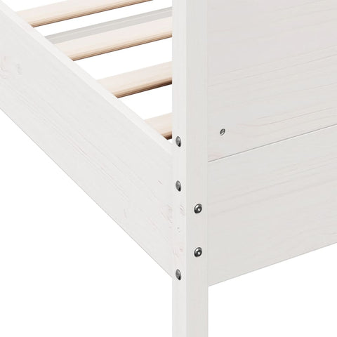 vidaXL Bed Frame without Mattress White 120x190 cm Small Double Solid Wood Pine