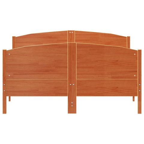 vidaXL Bed Frame without Mattress Wax Brown 120x190 cm Small Double Solid Wood Pine
