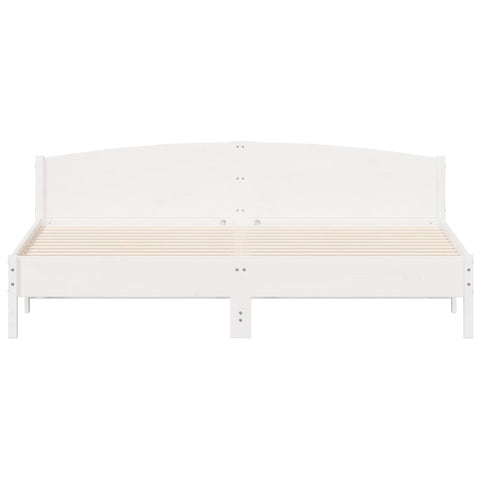 vidaXL Bed Frame without Mattress White 200x200 cm Solid Wood Pine