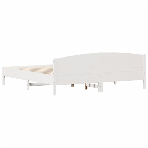 vidaXL Bed Frame without Mattress White 200x200 cm Solid Wood Pine