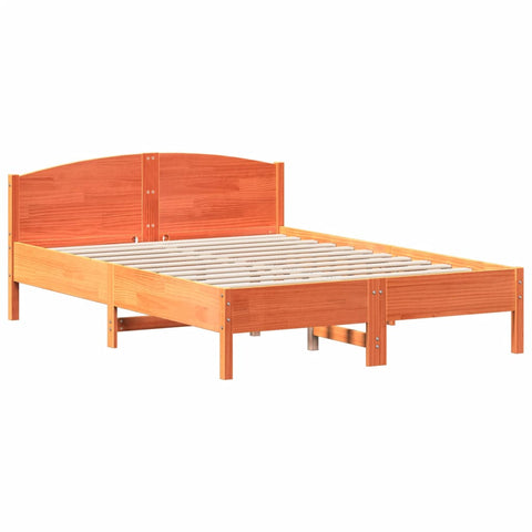 vidaXL Bed Frame without Mattress Wax Brown 160x200 cm Solid Wood Pine