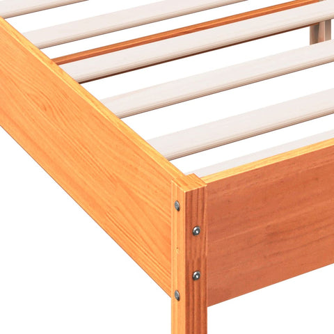 vidaXL Bed Frame without Mattress Wax Brown 160x200 cm Solid Wood Pine