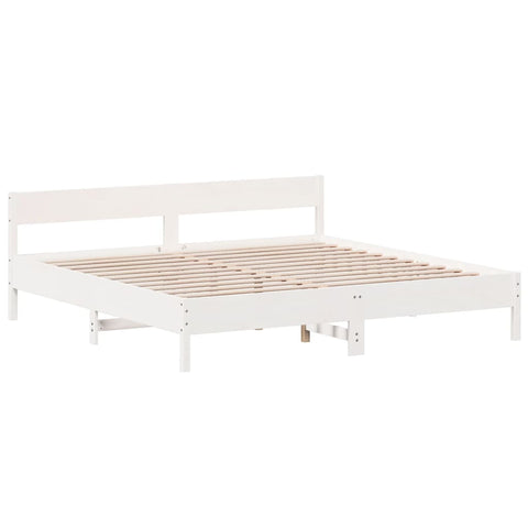 vidaXL Bed Frame without Mattress White 200x200 cm Solid Wood Pine