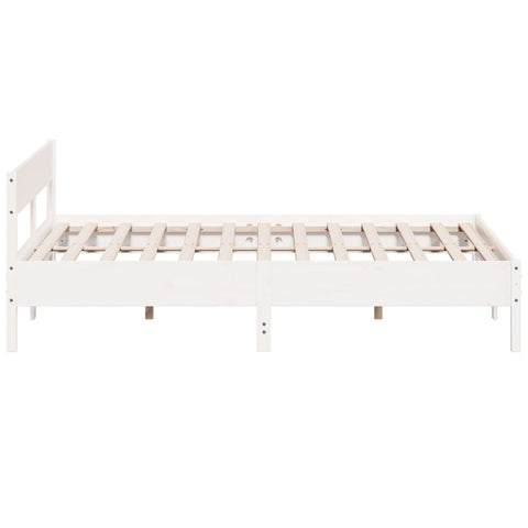 vidaXL Bed Frame without Mattress White 200x200 cm Solid Wood Pine