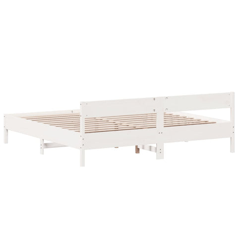 vidaXL Bed Frame without Mattress White 200x200 cm Solid Wood Pine