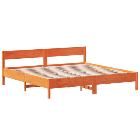 vidaXL Bed Frame without Mattress Wax Brown 180x200 cm Super King Solid Wood Pine