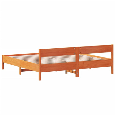 vidaXL Bed Frame without Mattress Wax Brown 180x200 cm Super King Solid Wood Pine