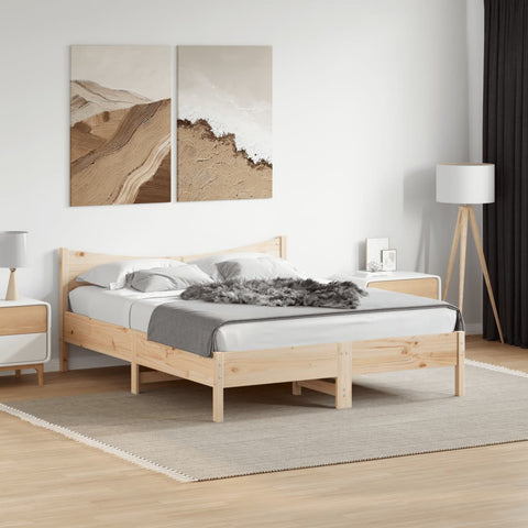 vidaXL Bed Frame without Mattress 150x200 cm King Size Solid Wood Pine