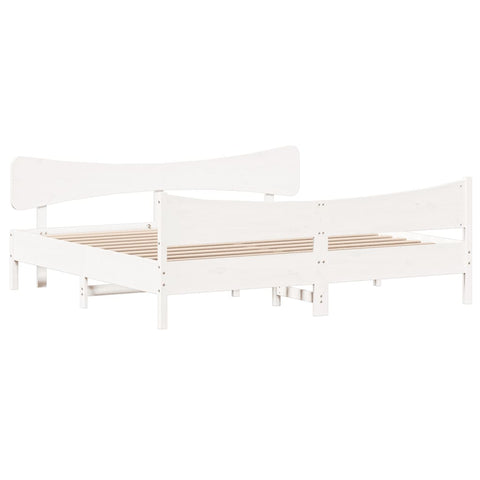 vidaXL Bed Frame without Mattress White 200x200 cm Solid Wood Pine