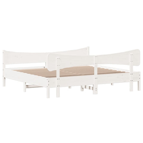 vidaXL Bed Frame without Mattress White 200x200 cm Solid Wood Pine