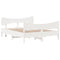 vidaXL Bed Frame without Mattress White 150x200 cm King Size Solid Wood Pine