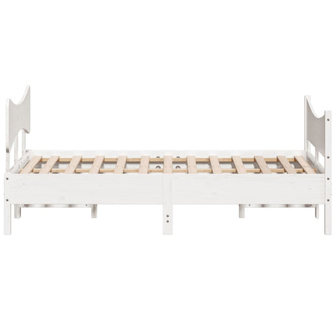 vidaXL Bed Frame without Mattress White 150x200 cm King Size Solid Wood Pine