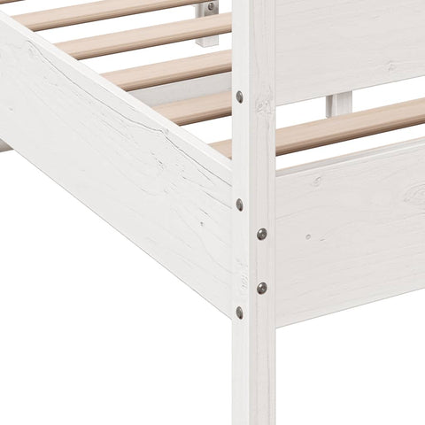 vidaXL Bed Frame without Mattress White 150x200 cm King Size Solid Wood Pine