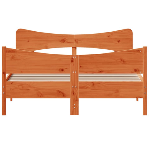 vidaXL Bed Frame without Mattress Wax Brown 140x200 cm Solid Wood Pine