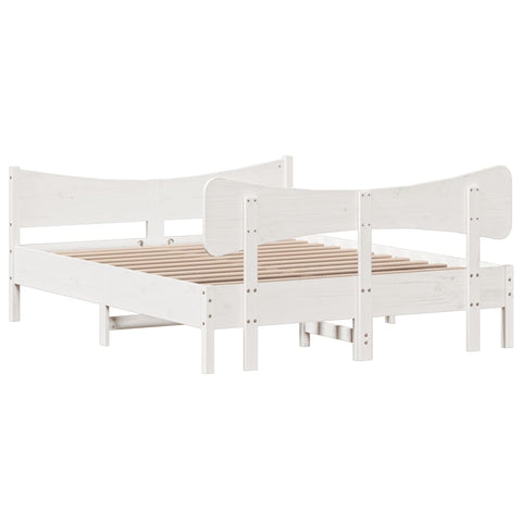 vidaXL Bed Frame without Mattress White 140x190 cm Solid Wood Pine