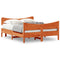 vidaXL Bed Frame without Mattress Wax Brown 140x190 cm Solid Wood Pine