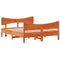 vidaXL Bed Frame without Mattress Wax Brown 140x190 cm Solid Wood Pine