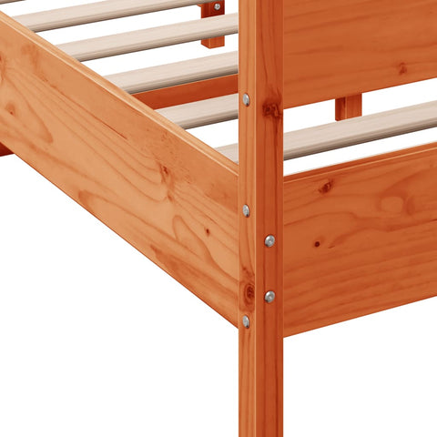 vidaXL Bed Frame without Mattress Wax Brown 140x190 cm Solid Wood Pine