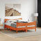 vidaXL Bed Frame without Mattress Wax Brown 140x190 cm Solid Wood Pine