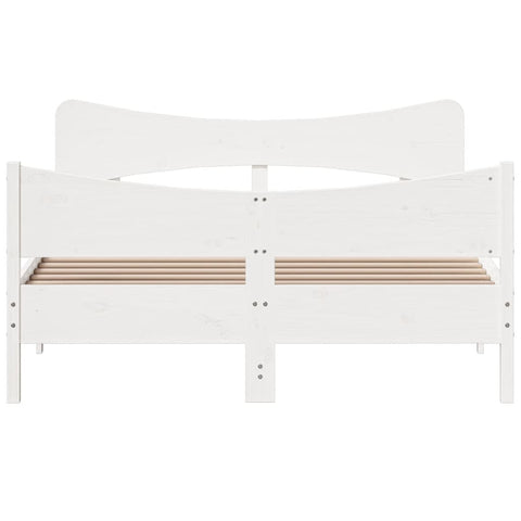 vidaXL Bed Frame without Mattress White 135x190 cm Double Solid Wood Pine