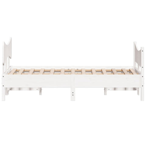 vidaXL Bed Frame without Mattress White 120x190 cm Small Double Solid Wood Pine