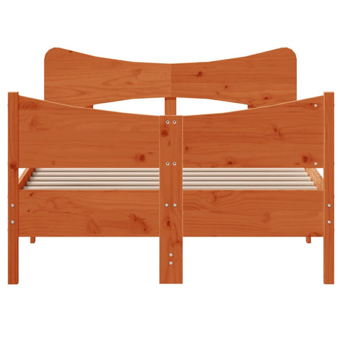 vidaXL Bed Frame without Mattress Wax Brown 120x190 cm Small Double Solid Wood Pine