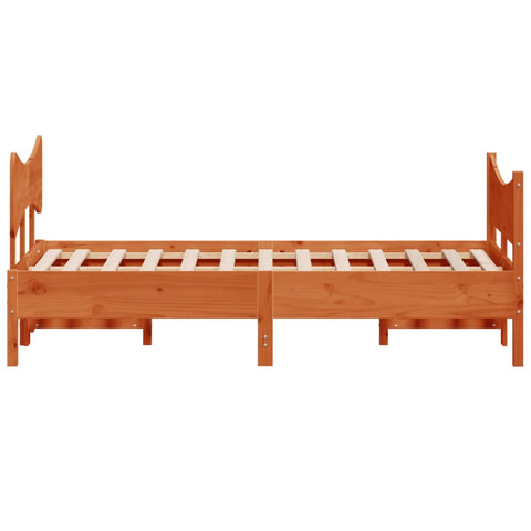 vidaXL Bed Frame without Mattress Wax Brown 120x190 cm Small Double Solid Wood Pine
