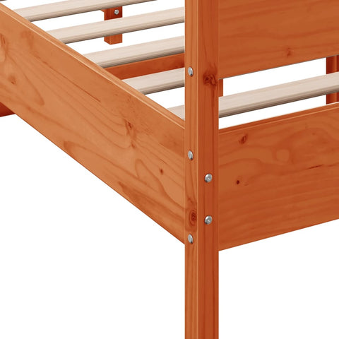 vidaXL Bed Frame without Mattress Wax Brown 120x190 cm Small Double Solid Wood Pine