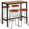 vidaXL 5 Piece Bar Set Solid Rough Wood Mango and Metal