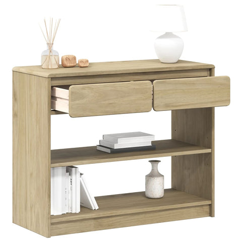 vidaXL Console Table SAUDA Oak 89.5x36.5x73 cm Solid Wood Pine