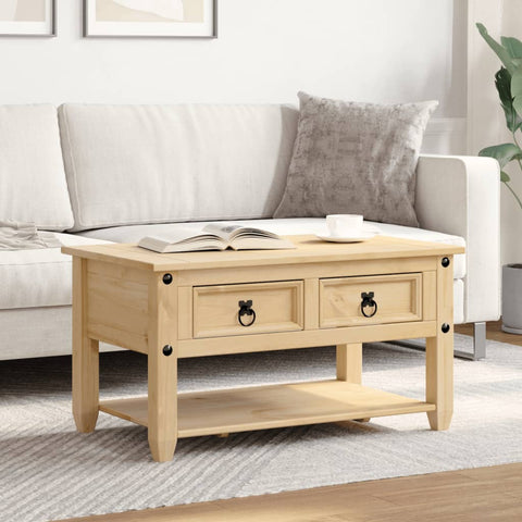vidaXL Coffee Table with Drawers Corona 85x50x45 cm Solid Wood Pine
