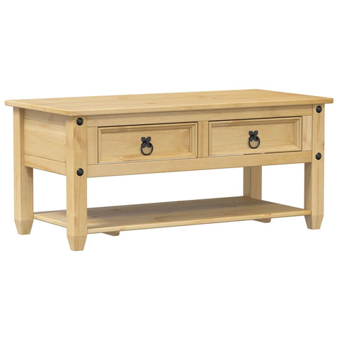 vidaXL Coffee Table with Drawers Corona 100x48x45 cm Solid Wood Pine
