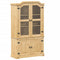 vidaXL Glass Display Cabinet Corona 103.5x42x180 cm Solid Wood Pine