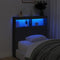 vidaXL Headboard Cabinet with LED Black 100x17x102 cm