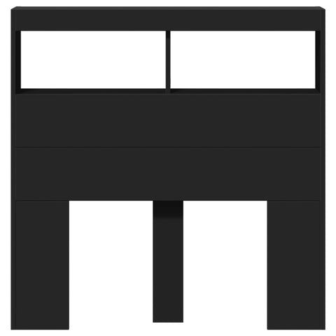 vidaXL Headboard Cabinet with LED Black 100x17x102 cm
