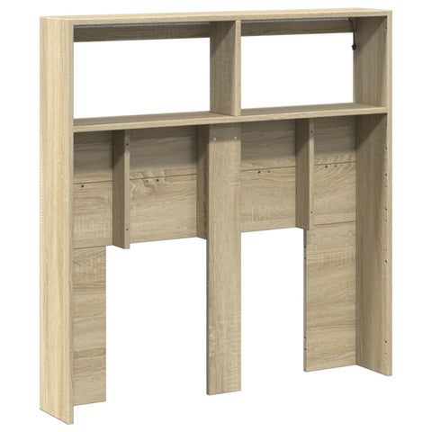 vidaXL Headboard Cabinet with LED Sonoma Oak 100x17x102 cm