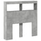 vidaXL Headboard Cabinet with LED Concrete Grey 100x17x102 cm
