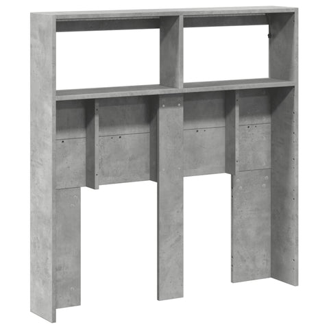 vidaXL Headboard Cabinet with LED Concrete Grey 100x17x102 cm