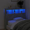 vidaXL Headboard Cabinet with LED Concrete Grey 120x17x102 cm