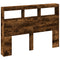 vidaXL Headboard Cabinet with LED Smoked Oak 140x17x102 cm